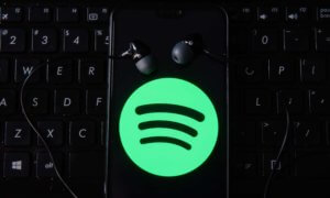 spotify logo on phone