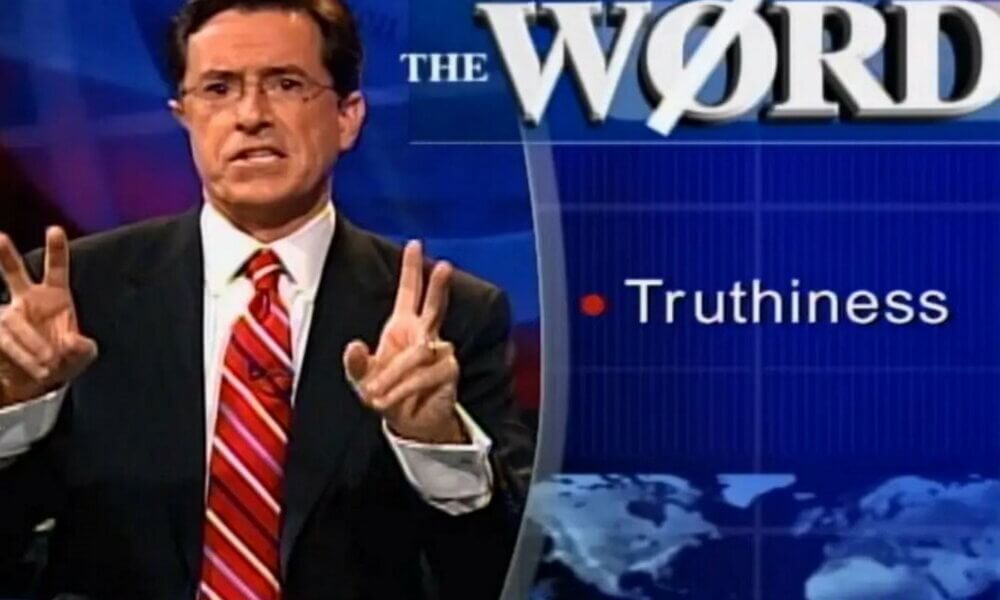 stephen colbert truthiness air quotes