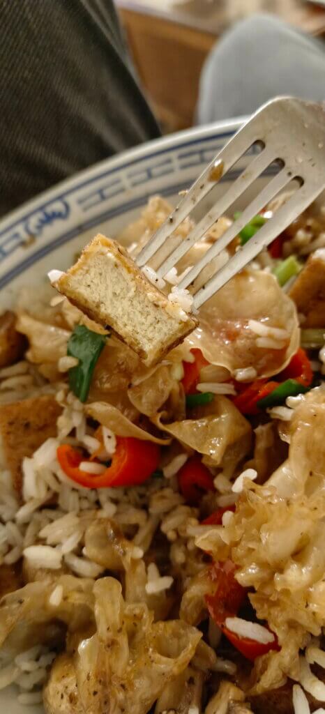 Crispy tofu made in the Mi Smart Air Fryer 