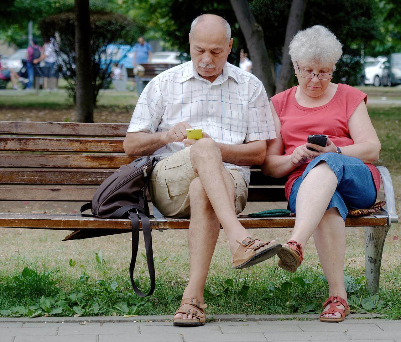 people using phones
