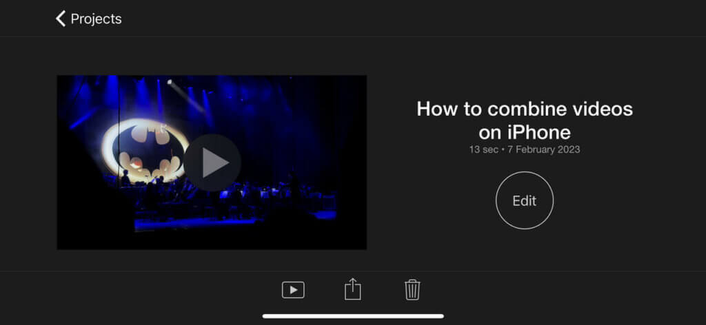 How to combine videos on iPhone - project for exporting