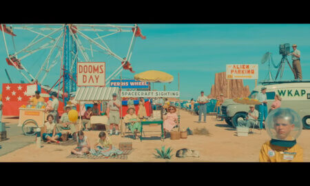 screenshot from Asteroid City Wes Anderson movie trailer