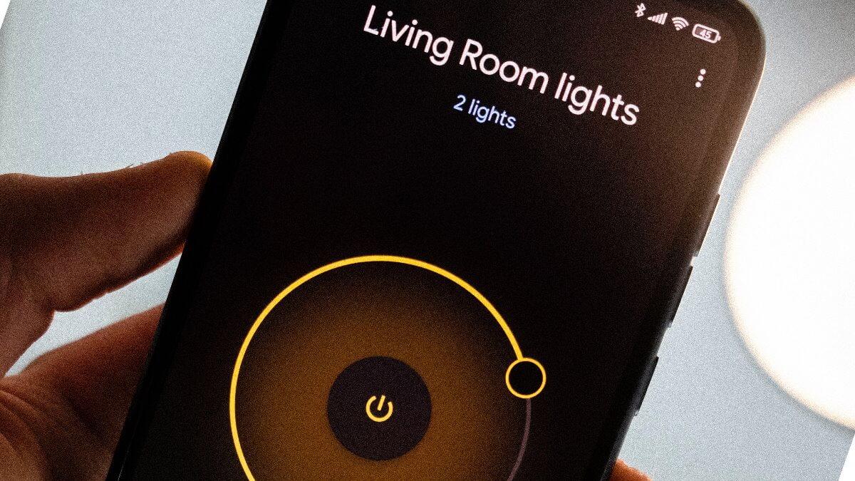controlling living room lights on phone