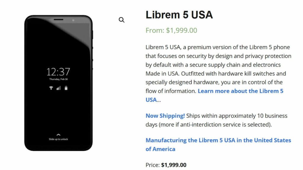 librem 5 phone made in the usa - american-made phone with privacy focus