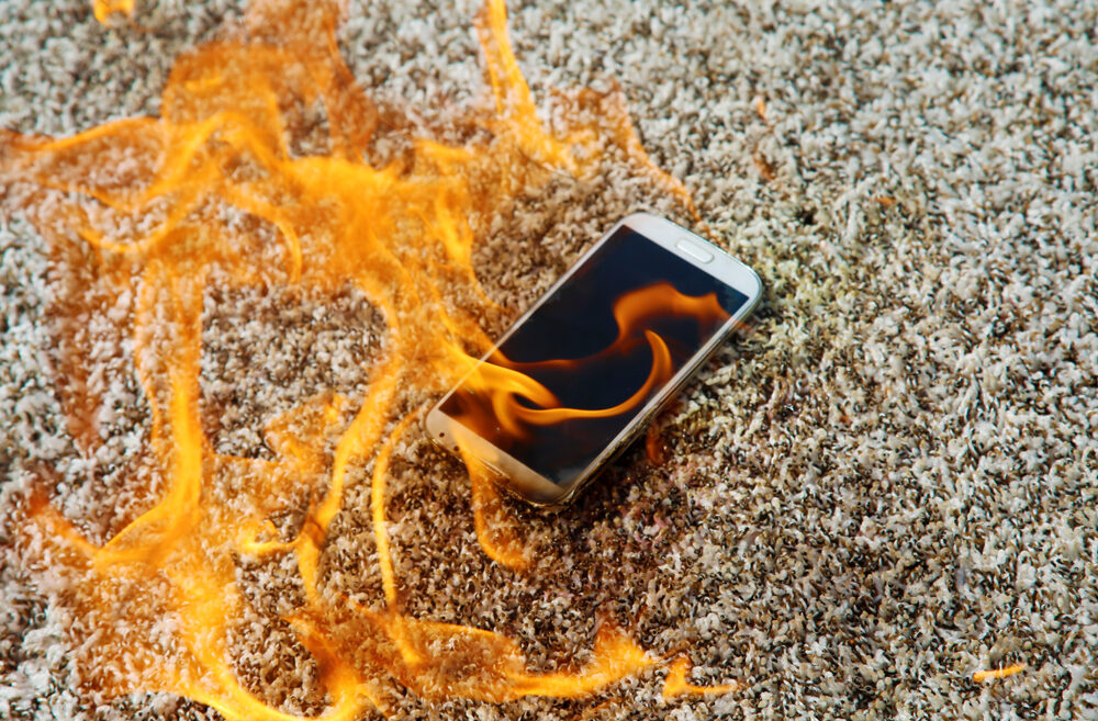 burning phone battery