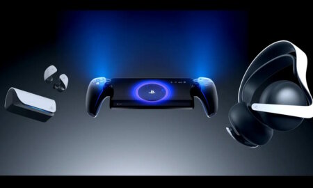 playstation portal with ps5 earbuds and ps5 headphones