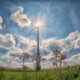windmill in sunny field